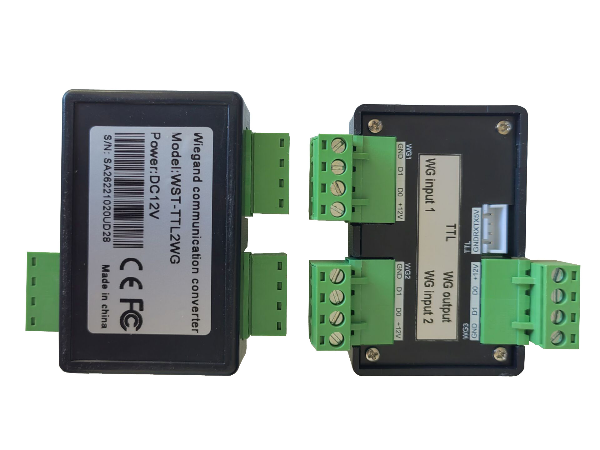 Wiegand to Wiegand converter（2CH wiegand input to 1 CH wiegand output)