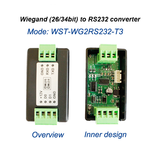 Wiegand to RS232 Terminal(GND,RXD,TXD) connector