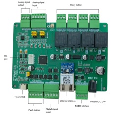 MODBUS Ethernet 4CH Relay IO module(WST-TCP2IO-4AD2DA)