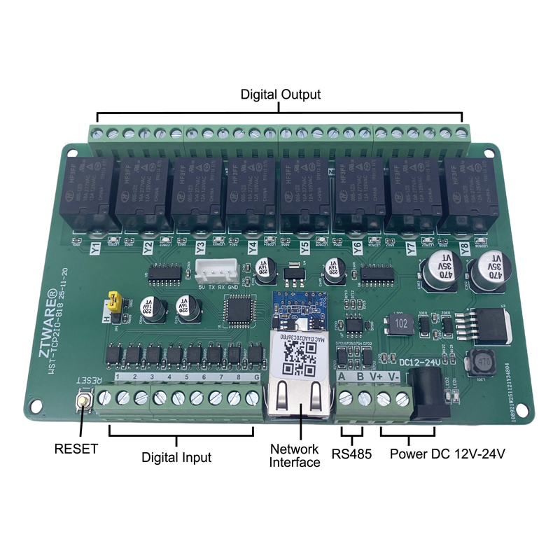 8 channel relay TCP/IP RS485  IO board