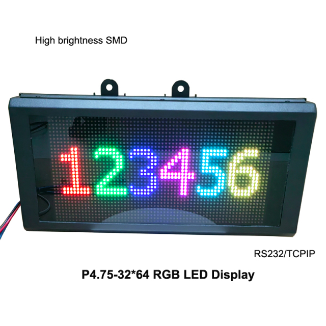 P4.75-32*64 SMD RGB  LED Display Board with steel housing and dark- red acrylic panel