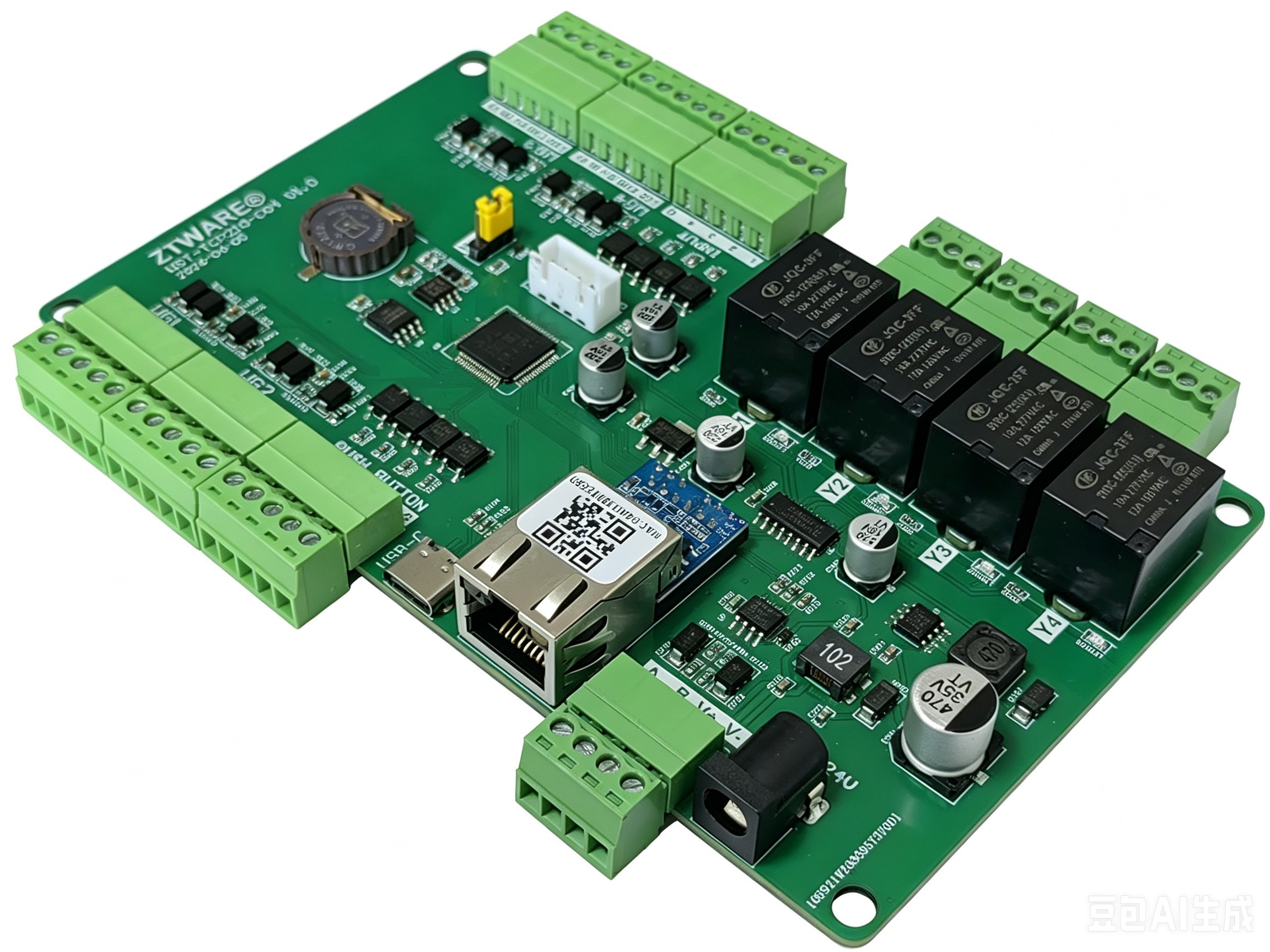 RS485&TCP/IP 4 channel wiegand 4 digit inputs 4 relay outputs IO control board with Door  Access Control Extended Function