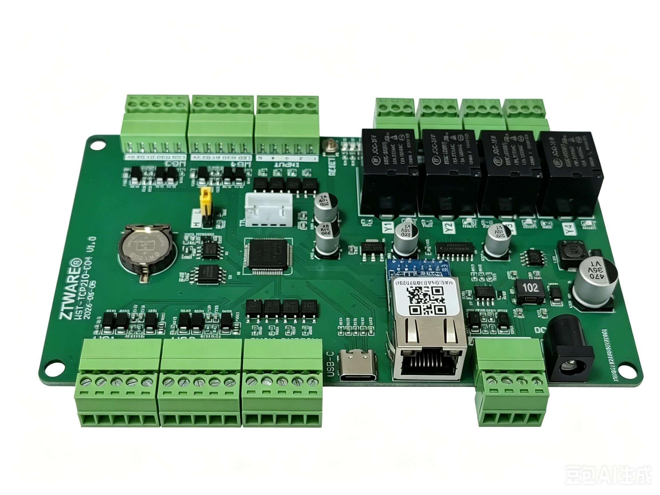 RS485&TCP/IP 4 channel wiegand 4 digit inputs 4 relay outputs IO control board with Door  Access Control Extended Function