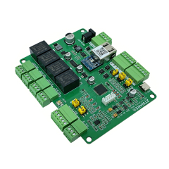 TCP/IP Modbus 4 digit inputs 4 relay outputs with 8 Analog inputs 2 Analog outputs IO board(WST-TCP2IO-8AD2DA)