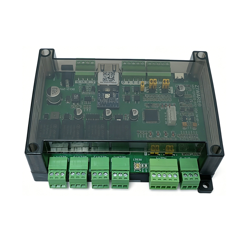 TCP/IP Modbus 4 digit inputs 4 relay outputs with 8 Analog inputs 2 Analog outputs IO board(WST-TCP2IO-8AD2DA)