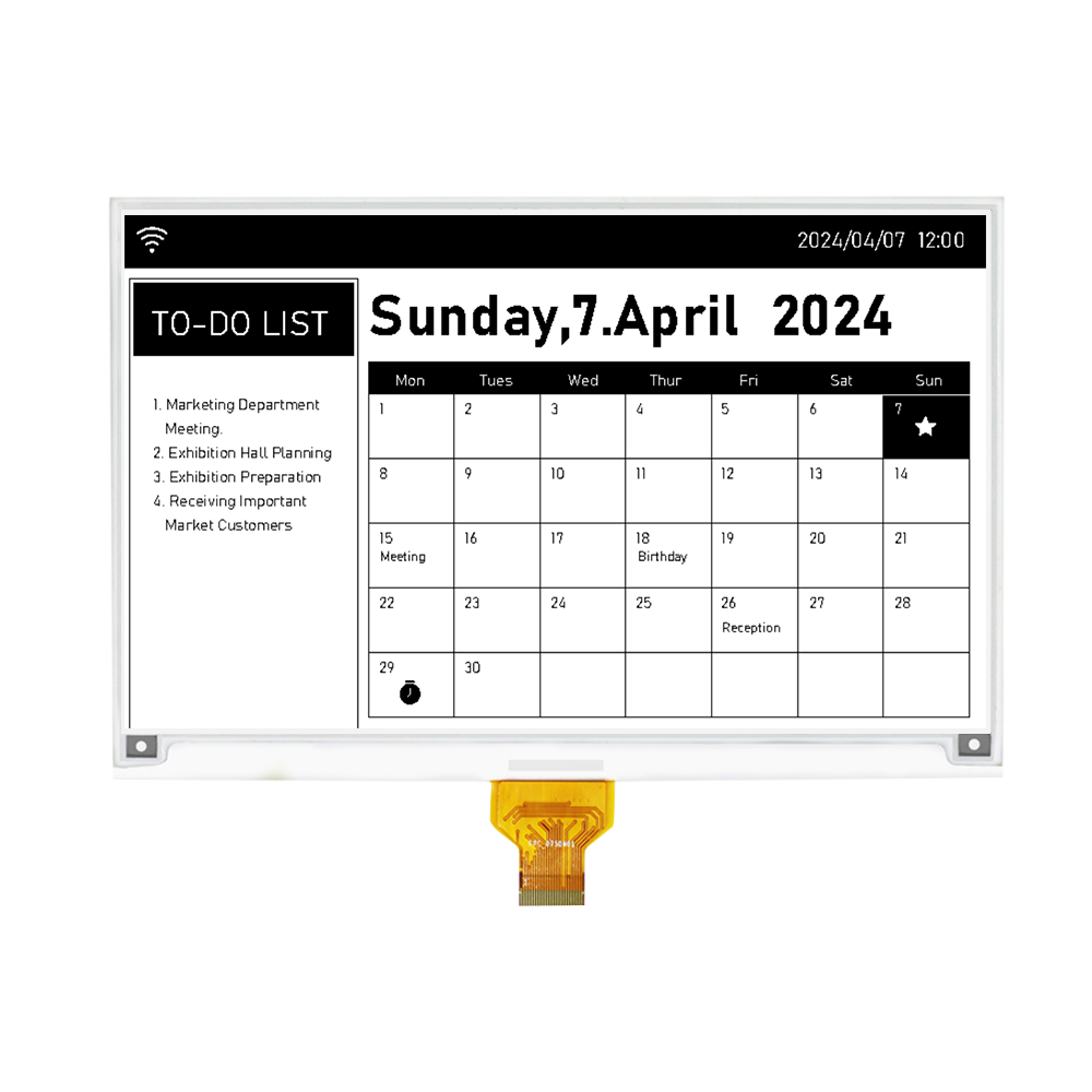 DKE 7.5 Inch Black White ePaper Display