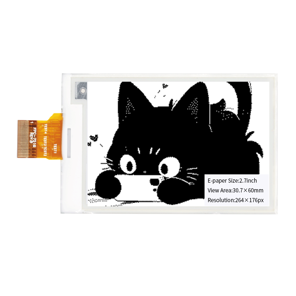 DKE 2,7 Zoll Schwarz-Weiß-E-Paper-Display