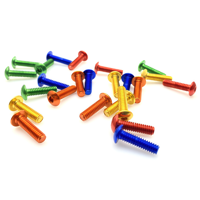 Colored aluminum screws