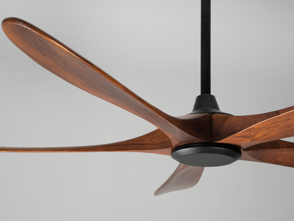 62" Dark Walnut Ceiling Fan, Silent DC Motor & Reversible Function