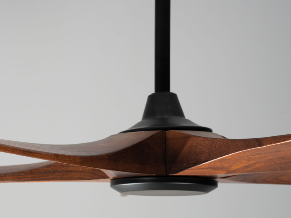 62" Dark Walnut Ceiling Fan, Silent DC Motor & Reversible Function