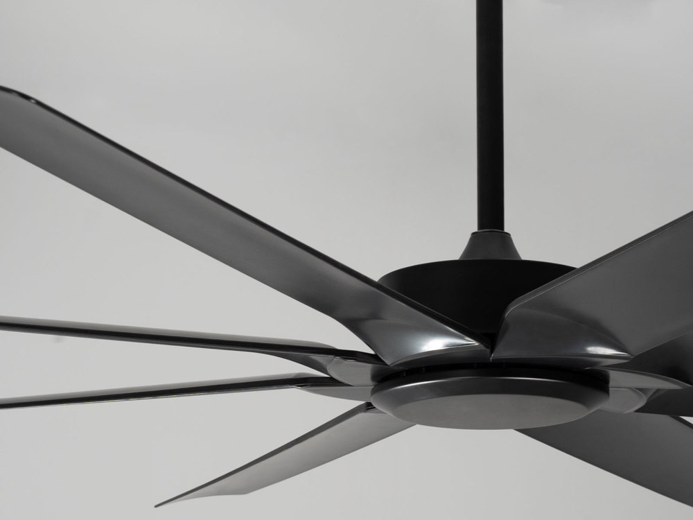 72" Black Ceiling Fan, Silent DC Motor & Reversible Function, Remote & Wall Control