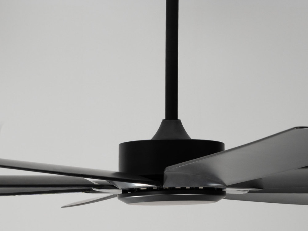 72" Black Ceiling Fan, Silent DC Motor & Reversible Function, Remote & Wall Control