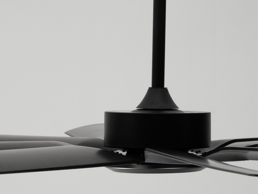 72" Black Ceiling Fan, Silent DC Motor & Reversible Function, Remote & Wall Control