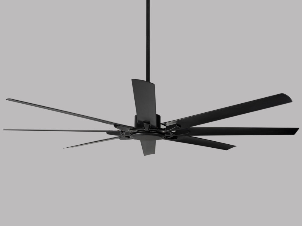75" Black Ceiling Fan, Modern ABS Blades with Silent DC Motor & Reversible Function