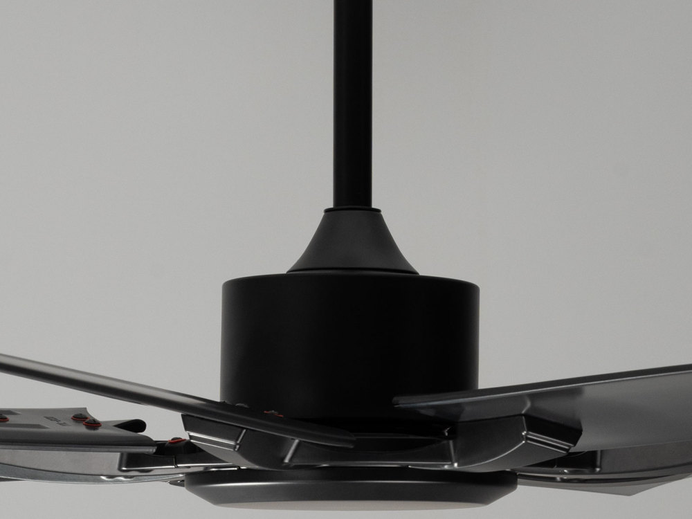 75" Black Ceiling Fan, Modern ABS Blades with Silent DC Motor & Reversible Function