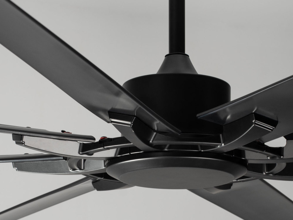 75" Black Ceiling Fan, Modern ABS Blades with Silent DC Motor & Reversible Function