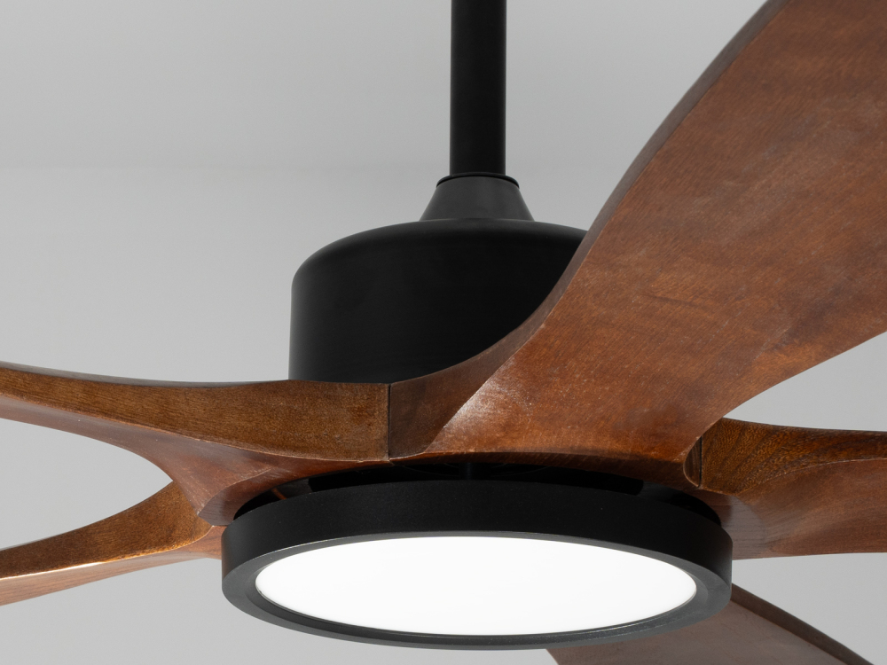 72" Dark Mahogany Ceiling Fan with Light, Silent DC Motor & Reversible Function