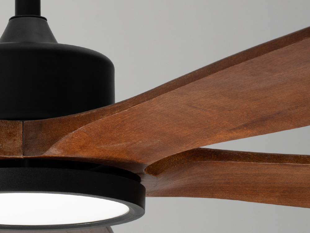 72" Dark Mahogany Ceiling Fan with Light, Silent DC Motor & Reversible Function
