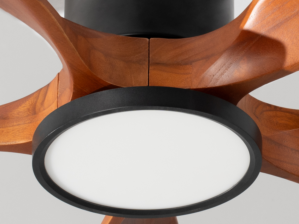 60" walnut wood-colored ceiling fan
