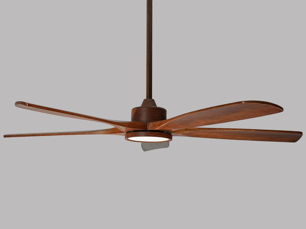 60" Black Ceiling Fan with LED Light, Silent DC Motor & Reversible Function