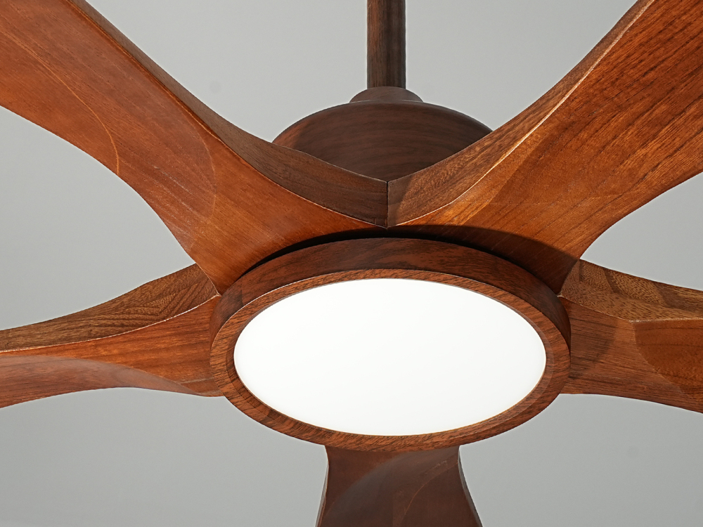 60" Black Ceiling Fan with LED Light, Silent DC Motor & Reversible Function