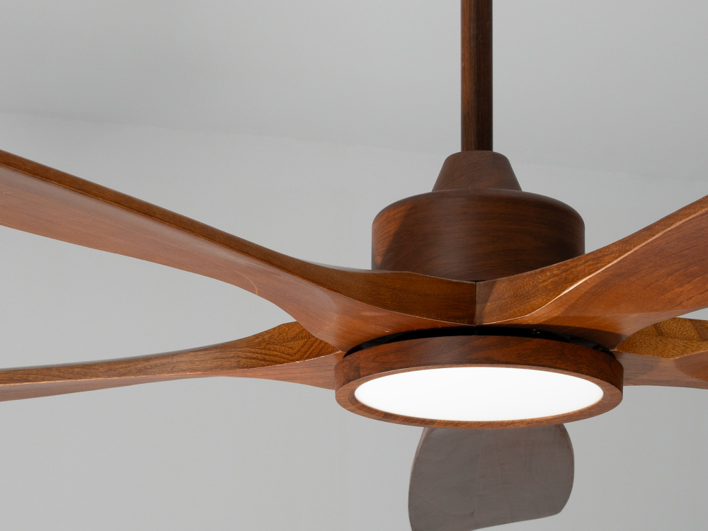 60" Black Ceiling Fan with LED Light, Silent DC Motor & Reversible Function