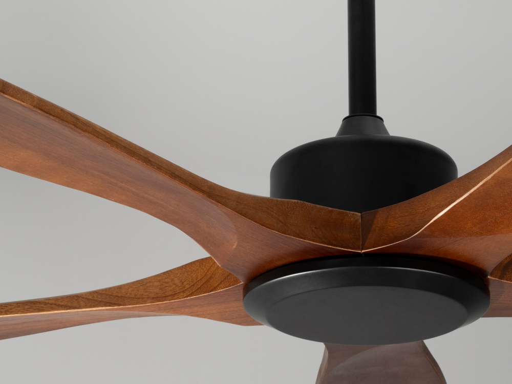 60" Walnut Brown Ceiling Fan with Light, Silent DC Motor & Reversible Function