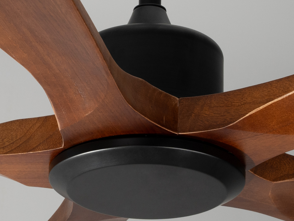 60" Walnut Brown Ceiling Fan with Light, Silent DC Motor & Reversible Function