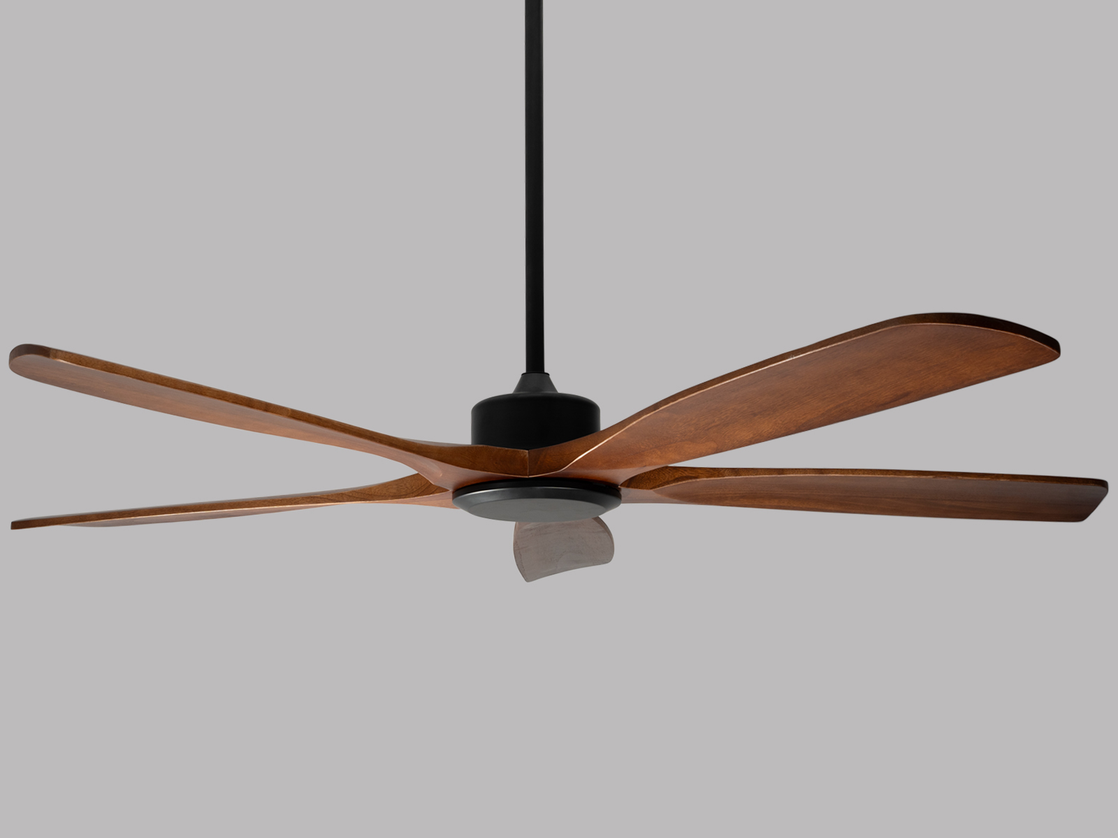 60" Walnut Brown Ceiling Fan with Light, Silent DC Motor & Reversible Function