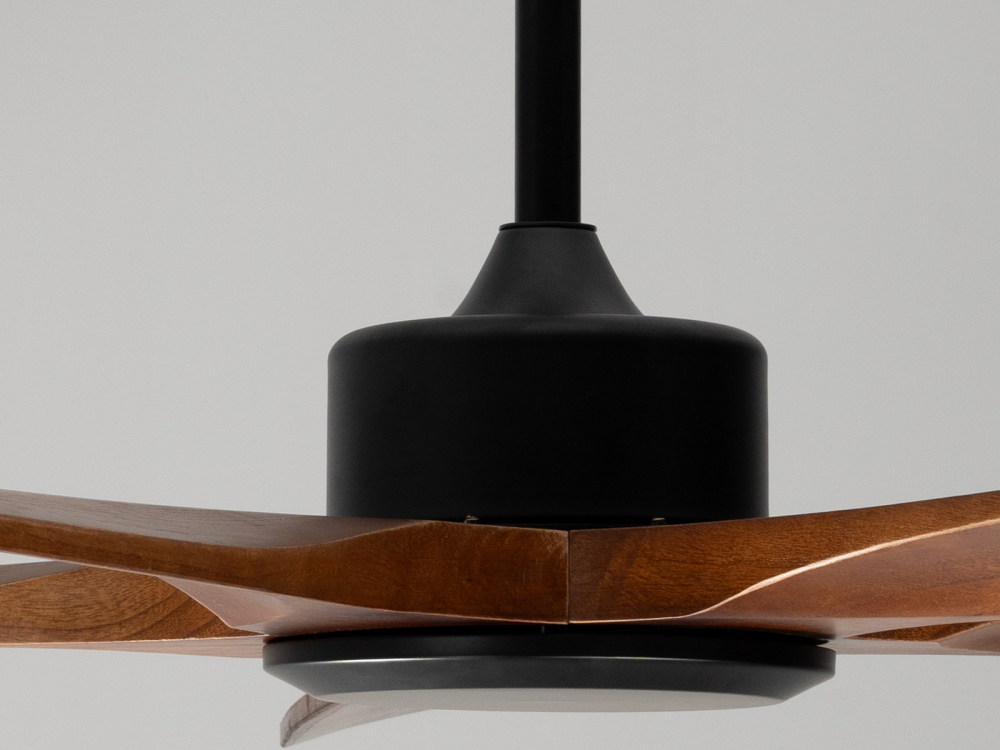 60" Walnut Brown Ceiling Fan with Light, Silent DC Motor & Reversible Function