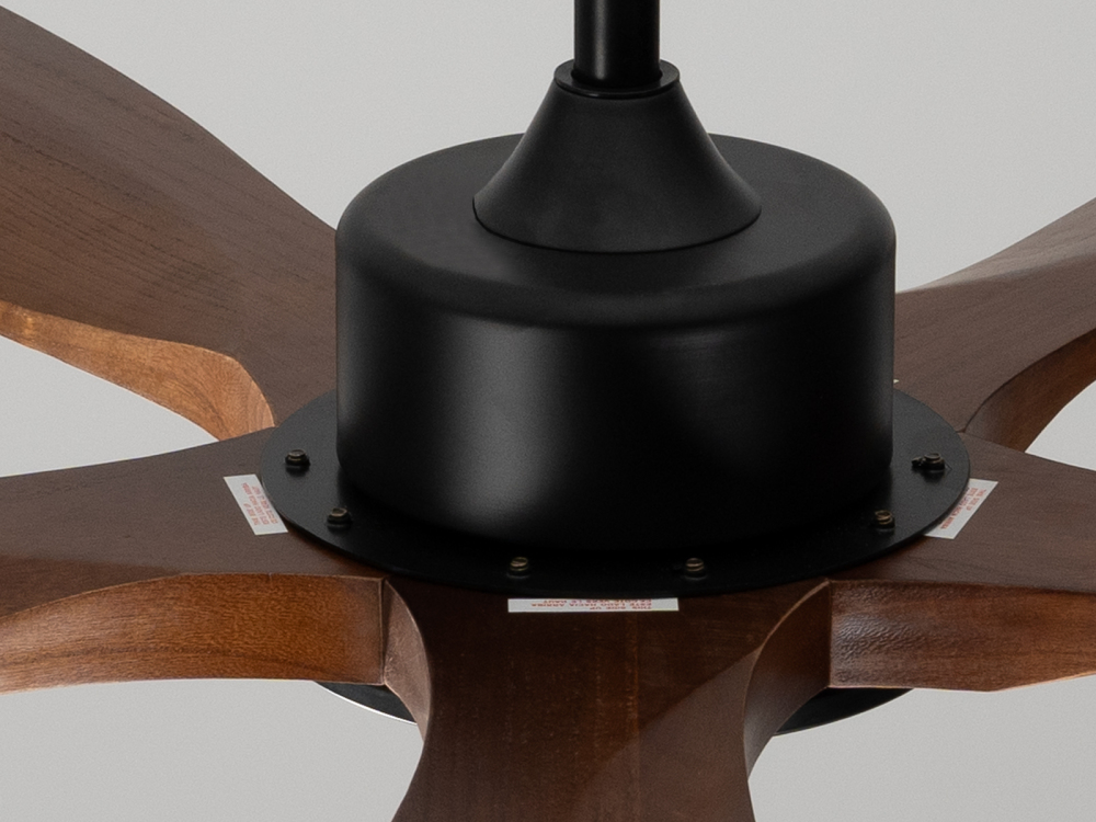 60" Walnut Brown Ceiling Fan with Light, Silent DC Motor & Reversible Function