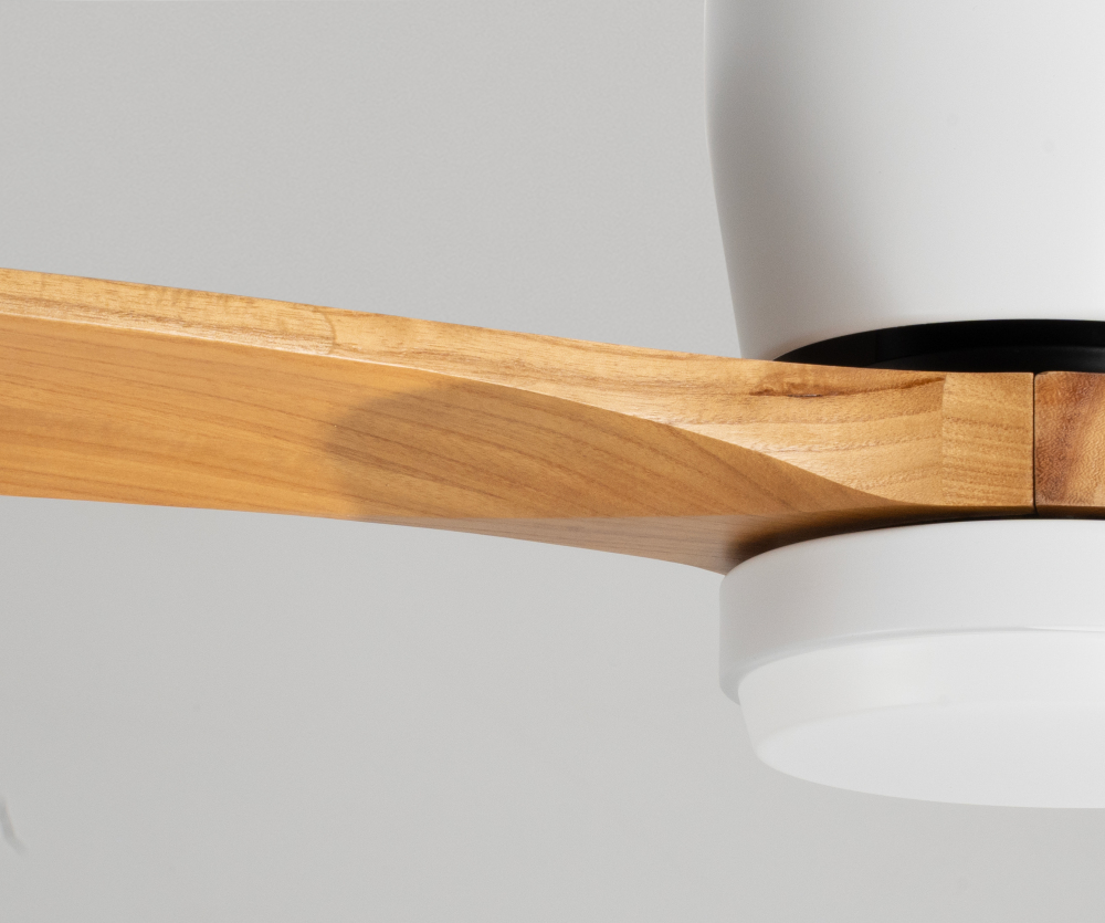 52" Solid Wood Ceiling Fan with Light-Flush Mount, Dc Motor (Golden Walnut)