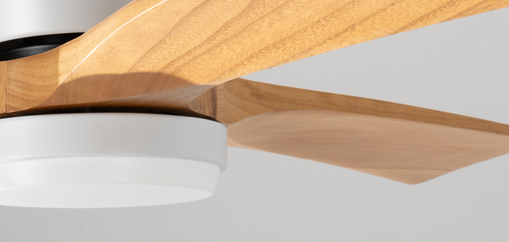 42" Solid Wood Ceiling Fan with Light-Flush Mount, Dc Motor (Golden Walnut)