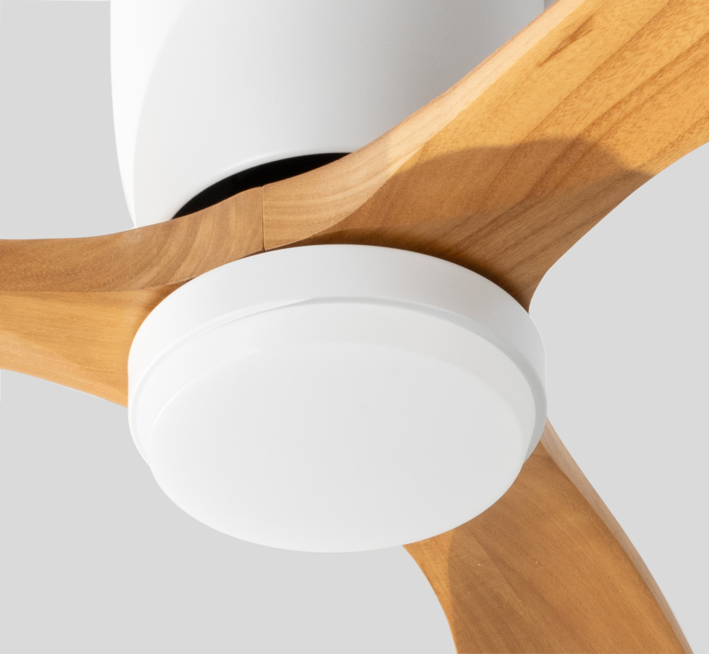 42" Solid Wood Ceiling Fan with Light-Flush Mount, Dc Motor (Golden Walnut)