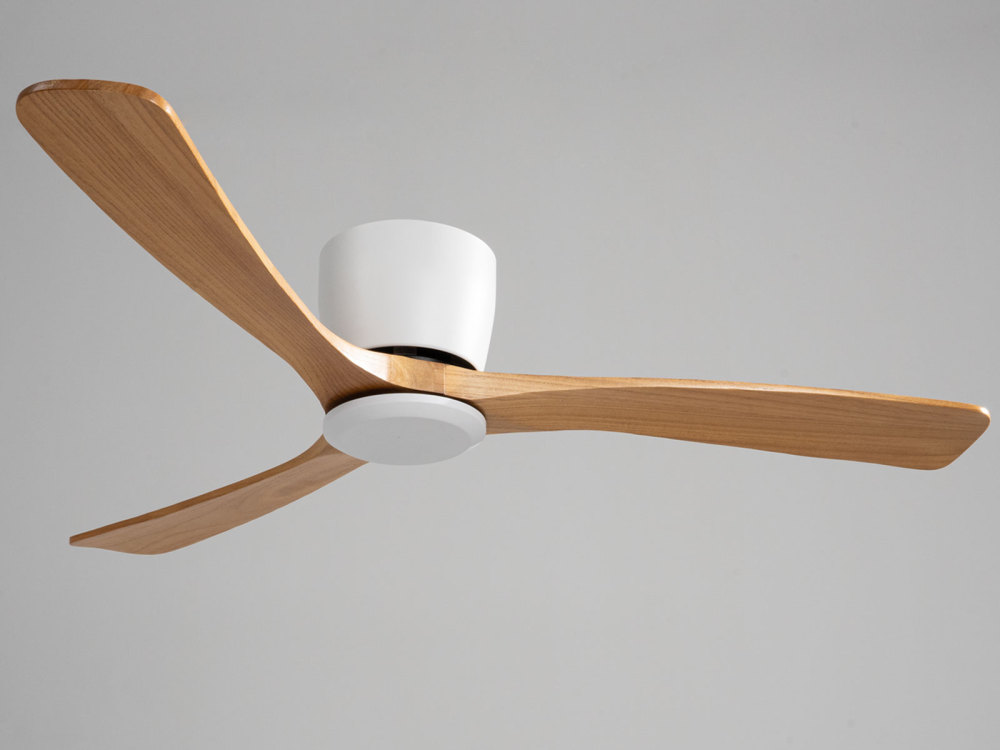 42" Light Oak Ceiling Fan with Light, Silent DC Motor & Reversible Function