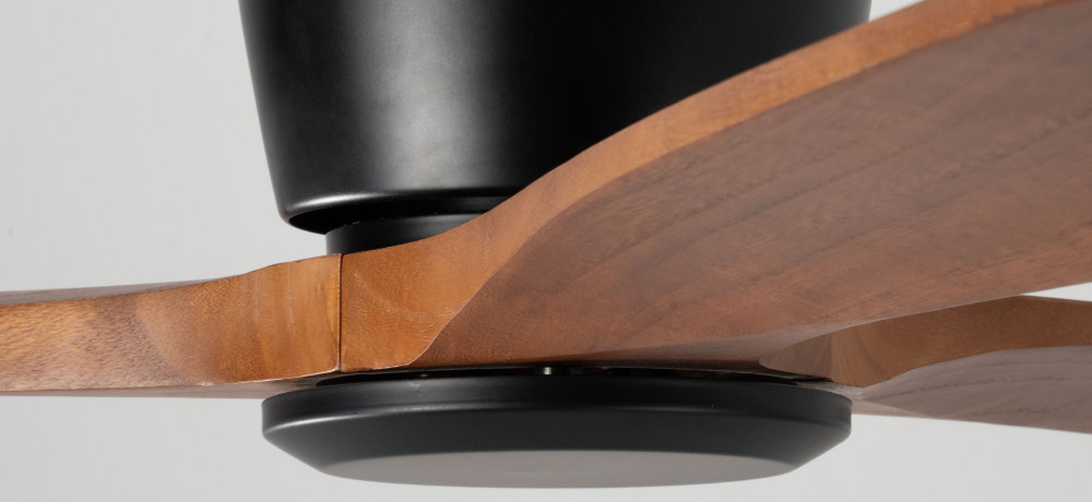 52" Solid Wood Ceiling Fan (NO Light)-Flush Mount, Dc Motor (Mahogany Walnut)
