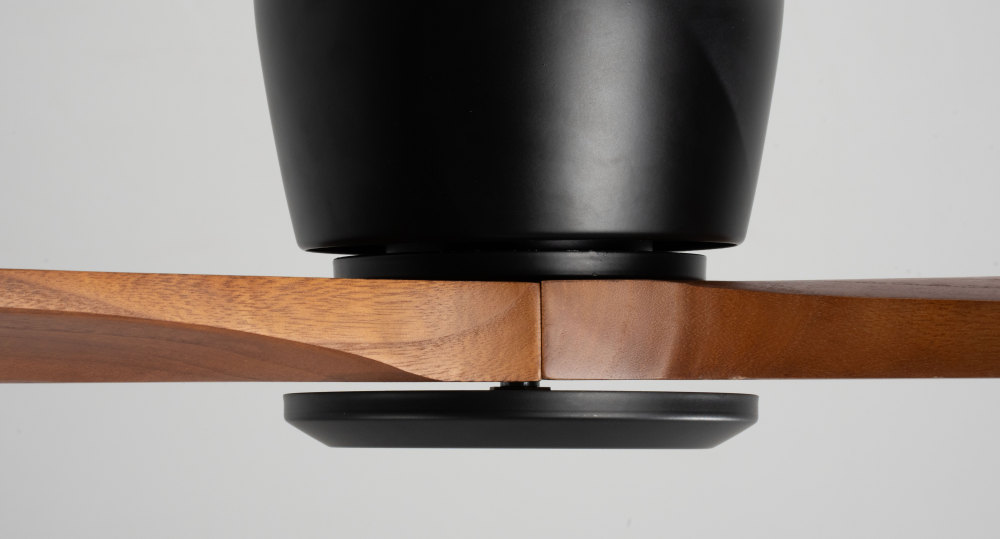 52" Solid Wood Ceiling Fan (NO Light)-Flush Mount, Dc Motor (Mahogany Walnut)