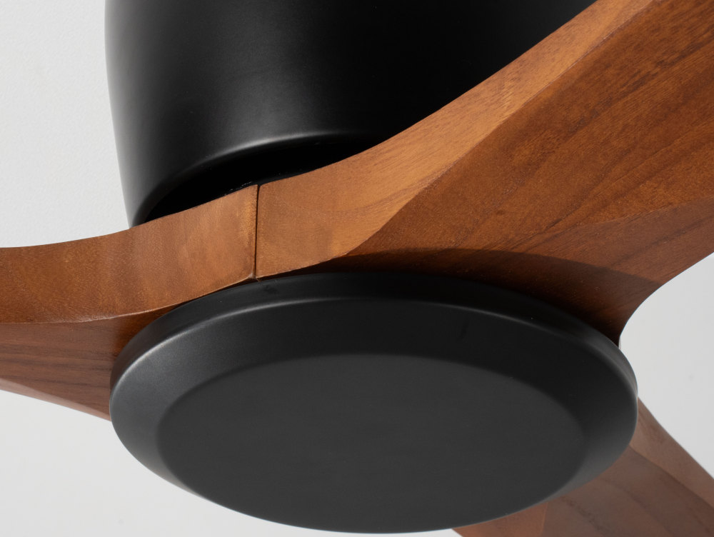 52" Solid Wood Ceiling Fan (NO Light)-Flush Mount, Dc Motor (Mahogany Walnut)