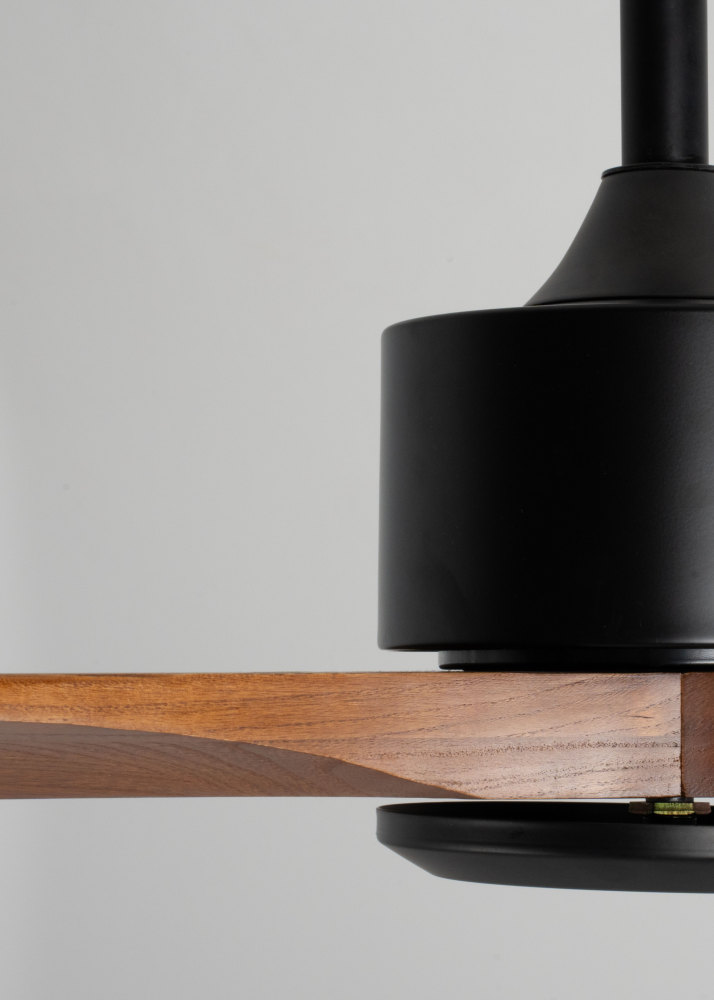52" Solid Wood Ceiling Fan (NO Light)-Downrod Mount, Dc Motor (Mahogany Walnut)
