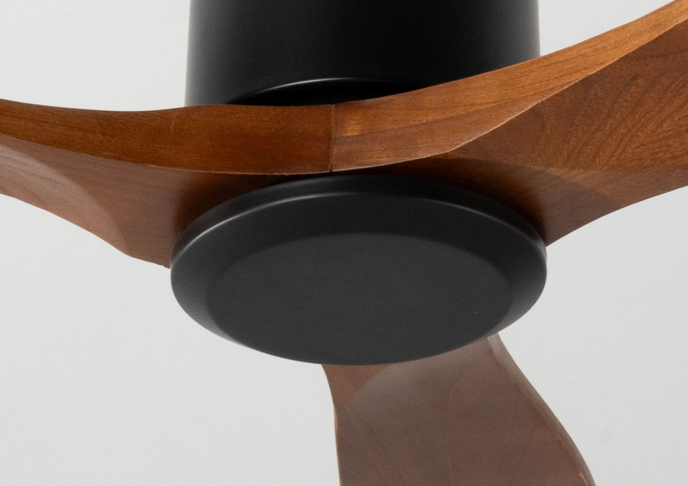 52" Solid Wood Ceiling Fan (NO Light)-Downrod Mount, Dc Motor (Mahogany Walnut)