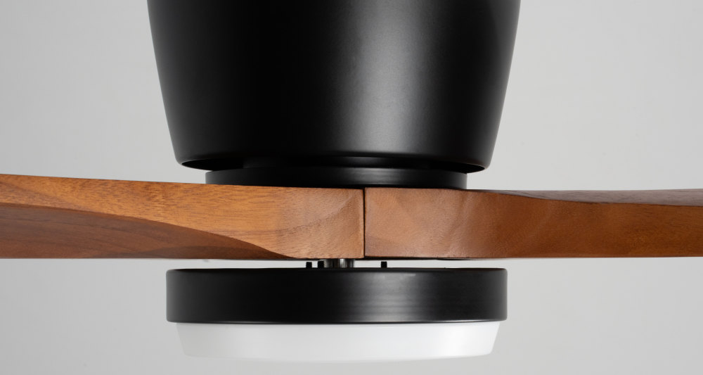 42" Solid Wood Ceiling Fan with Light-Flush Mount, Dc Motor (Walnut)