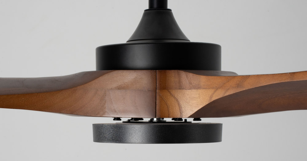 72" Solid Wood Ceiling Fan with Light-Downrod Mount, DC Motor (Mahogany Walnut)