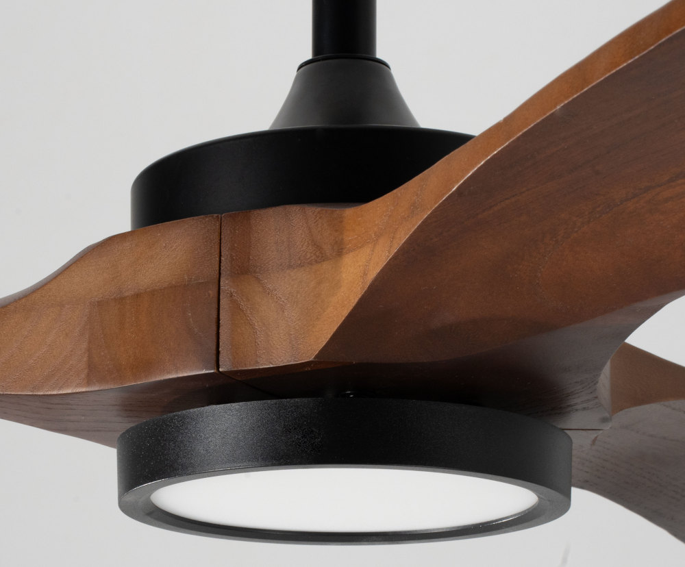 72" Solid Wood Ceiling Fan with Light-Downrod Mount, DC Motor (Mahogany Walnut)