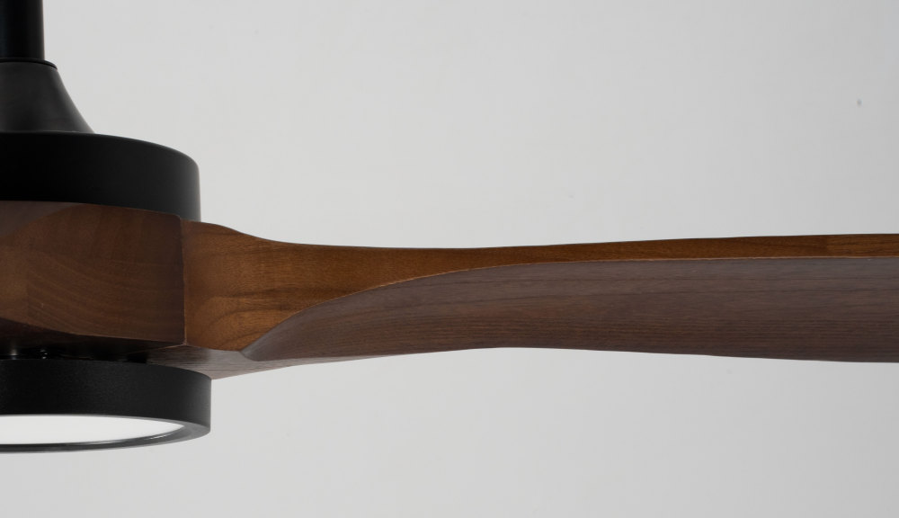 72" Solid Wood Ceiling Fan with Light-Downrod Mount, DC Motor (Mahogany Walnut)