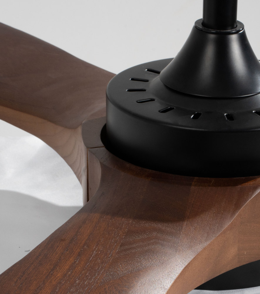 72" Solid Wood Ceiling Fan with Light-Downrod Mount, DC Motor (Mahogany Walnut)