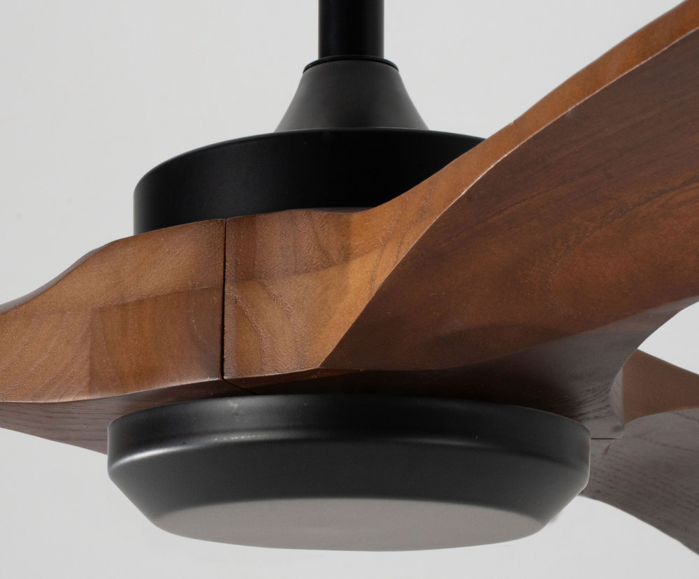 72" Solid Wood Ceiling Fan (NO Light)-Downrod Mount, DC Motor (Mahogany Walnut)