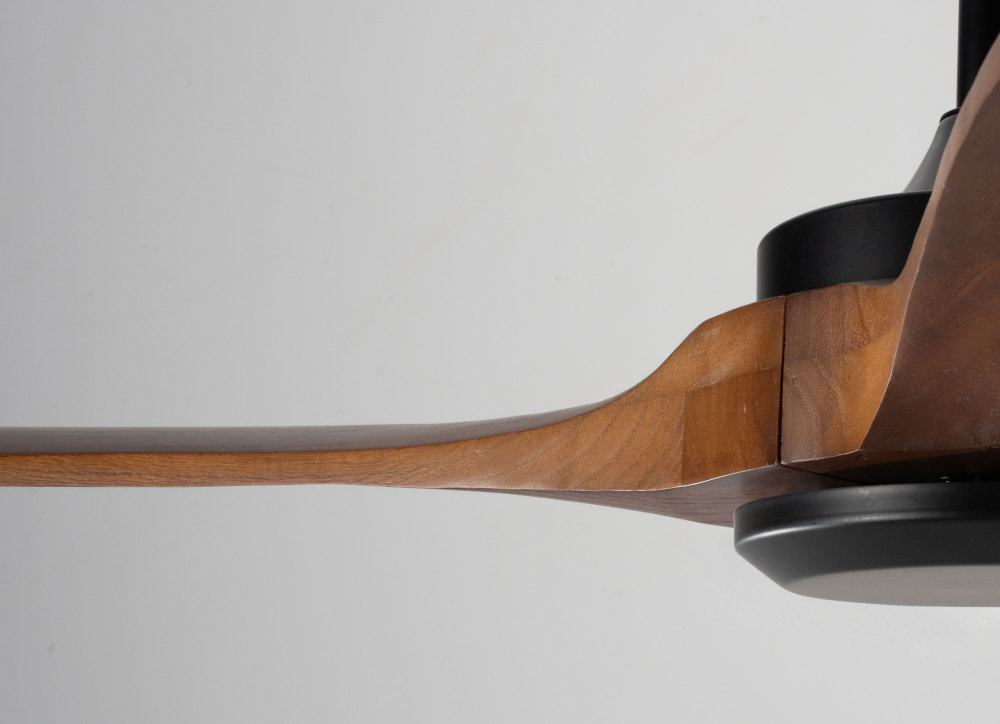 72" Solid Wood Ceiling Fan (NO Light)-Downrod Mount, DC Motor (Mahogany Walnut)
