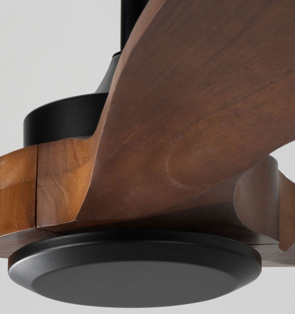 72" Solid Wood Ceiling Fan (NO Light)-Downrod Mount, DC Motor (Mahogany Walnut)