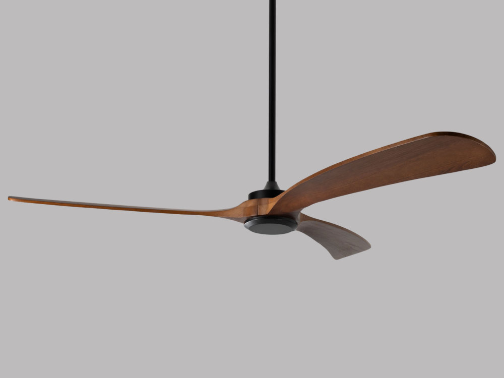 72" Solid Wood Ceiling Fan (NO Light)-Downrod Mount, DC Motor (Mahogany Walnut)