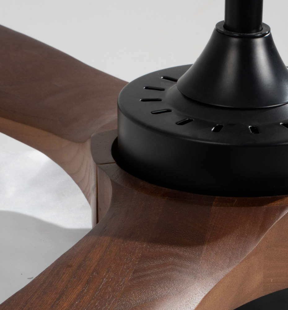 72" Solid Wood Ceiling Fan (NO Light)-Downrod Mount, DC Motor (Mahogany Walnut)